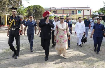 Governor Lt. Gen. Gurmit Singh (Retd) and First Lady Smt. Gurmit Kaur fulfilled their civic duty by casting their votes upon reaching the polling booth.
