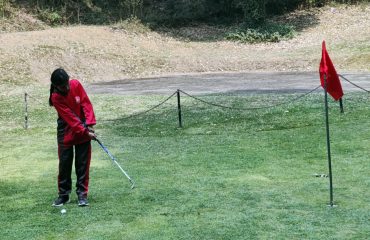 Students from Schools taking golf training at Rajbhawan Golf Course.