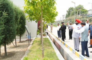 The Hon'ble Governor inspecting the Seed Development and Germination center, High-Tech Green House, Laboratory and Gardens at the Centre of Aromatic Plants (CAP).