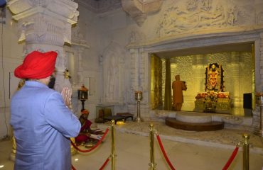 Governor offering prayers at Bhagwan Shri Ram Lalla temple in Ayodhya.