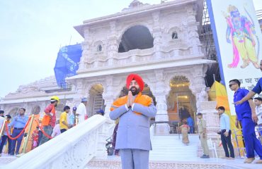 Governor offering prayers at Bhagwan Shri Ram Lalla temple in Ayodhya.
