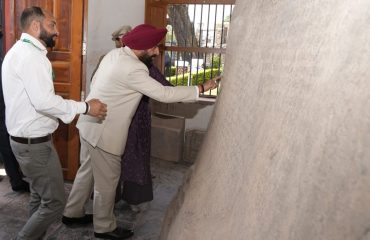 Hon'ble Governor visiting the Ashoka Rock Edict, Kalsi