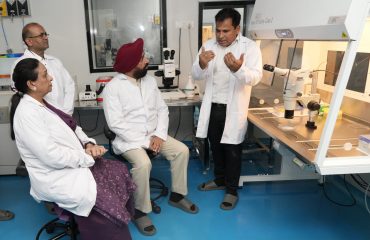 Hon'ble Governor visiting the Animal Breeding Farm, Kalsi.