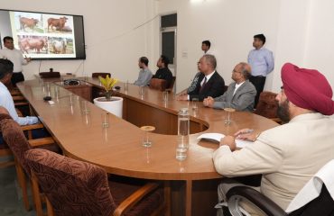 Hon'ble Governor visiting the Animal Breeding Farm, Kalsi.