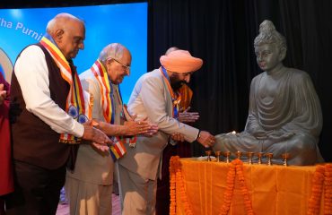 Governor inaugurating the program organized at IRDT Auditorium, Dehradun by lighting the lamp.
