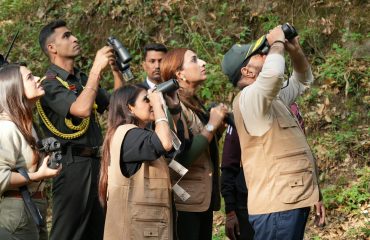 Hon'ble Governor enjoys bird watching at Golf Course premise, on World Environment Day.