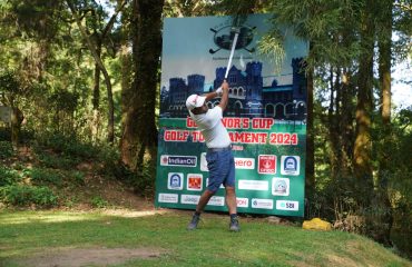 Golfers playing golf on the second day of the 19th Governor's Cup Golf Tournament.