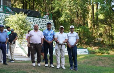 Golfers playing golf on the second day of the 19th Governor's Cup Golf Tournament.