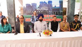 Hon'ble Governor participating in the curtain-raiser event for Governor's Cup Golf Tournament organized at the Raj Bhawan Golf Course