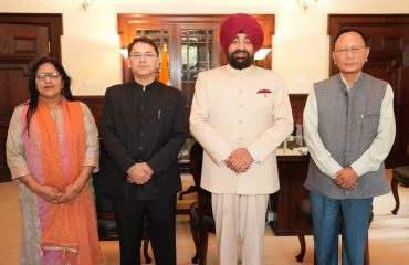 Hon'ble Governor with senior officials of Uttarakhand Jal Sansthan.