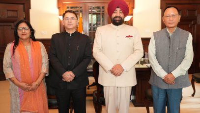 Hon'ble Governor with senior officials of Uttarakhand Jal Sansthan.