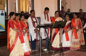 Artists from West Bengal performing cultural programmes based on their culture.