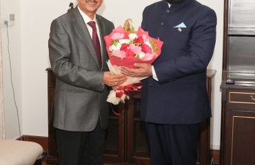 Vice Chancellor of Sri Dev Suman Uttarakhand University, Prof. N.K. Joshi, paying a courtesy call on the Hon'ble Governor.
