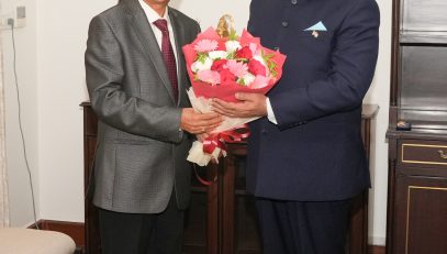 Vice Chancellor of Sri Dev Suman Uttarakhand University, Prof. N.K. Joshi, paying a courtesy call on the Hon'ble Governor.