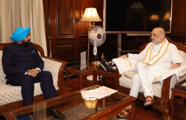 Governor paying courtesy call on Union Home Minister, Shri Amit Shah in New Delhi.