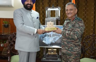 CDS General Anil Chauhan paying a courtesy call on the Governor at Uttarakhand Sadan, New Delhi.