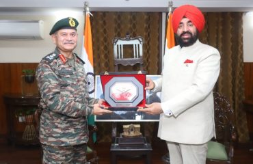 Newly appointed Army Chief General Upendra Dwivedi paying a courtesy call on the Governor at Uttarakhand Sadan, New Delhi.