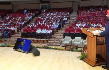 Hon'ble Governor addressing the programme at AIIMS Rishikesh.