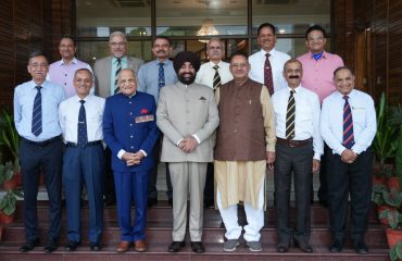 Hon'ble Governor with retired senior military officers at Raj Bhawan.