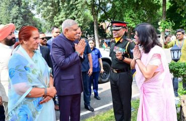 Vice President Shri Jagdeep Dhankhar with the Governor participating in the program organized at Rashtriya Indian Military College (RIMC), Dehradun.