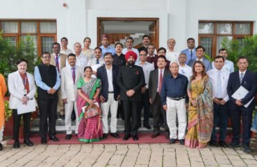 Governor holding a review meeting with the Vice Chancellors of private universities at Raj Bhawan