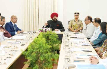 Governor holding a review meeting with the Vice Chancellors of private universities at Raj Bhawan