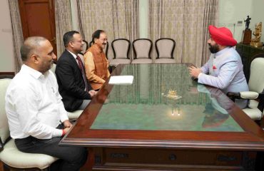 Chief Information Commissioner (in-charge) Shri Vivek Sharma, Information Commissioner Vipin Sharma and Information Commissioner Yogesh Bhatt paying courtesy call on the Governor.