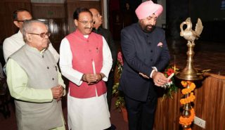 Governor inaugurating the program organized in Raj Bhawan Auditorium.