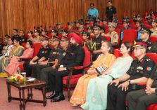 Governor participating in the closing (flag in) programme of NCC's 'Mount Abi Gamin' mountaineering expedition at Raj Bhawan.;?>