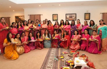 First Lady Mrs. Gurmeet Kaur participating in the Karva Chauth program at Raj Bhawan.