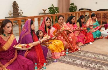 First Lady Mrs. Gurmeet Kaur participating in the Karva Chauth program at Raj Bhawan.