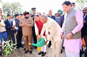 Former President planting a sapling on the occasion of the program.