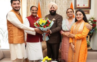 ⁠Former Chief Minister Dr. Ramesh Pokhriyal 'Nishank' paying a courtesy call on the Governor for Deepawali greetings.