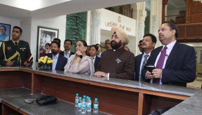 The Governor visiting the newly built Uttarakhand State Guest House 'Uttarakhand Niwas' in Chanakyapuri, New Delhi and being appprised by officials.