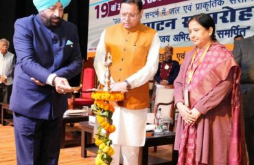 Governor and Chief Minister inaugurating the 'Silkyaara Vijay Abhiyan' on its First Anniversary at the 19th State Science and Technology Conference-2024 organized at Doon University, Dehradun.