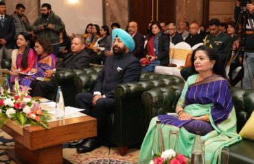 Governor attending the book release function of 'Swallowing The Sun' written by Smt. Laxmi Murdeshwar Puri at a local hotel in Dehradun.