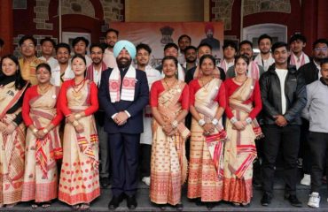 Governor with students on the occasion of Nagaland and Assam State Foundation Day.