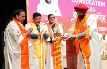 Governor inaugurating the convocation of Uttaranchal University.