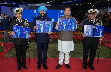 Governor and Chief Minister releasing the book 'Indian List of Radio Signals Volume 1-2' in a program organized on Navy Day.