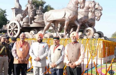 Governor at the State Level Exhibition during the 9th International Gita Mahotsav at Kurukshetra, Haryana.