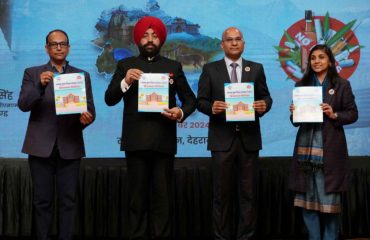 Governor releasing the book “Tobacco-free educational institution (ToFEI) implementation guide” of National Health Mission, Uttarakhand.