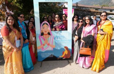 First Lady Smt. Gurmeet Kaur getting photographed at the selfie point set up at the 