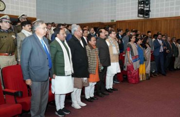 Distinguished guests present at the oath taking ceremony of the newly appointed Chief Justice of Uttarakhand High Court Justice Guhanathan Narendar.