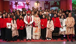 Governor with Church representatives at a function organised at Raj Bhawan on the occasion of Christmas.