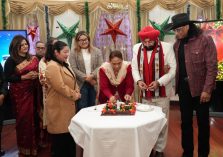 Governor and First Lady Smt. Gurmeet Kaur cutting the Christmas cake at a function organised at Raj Bhawan on the occasion of Christmas.;?>