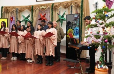 Artists presenting beautiful renditions of carol singing at a function organised at Raj Bhawan on the occasion of Christmas.