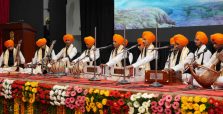 Students of Gurmat Sangeet Vidyalaya, Rishikesh giving a musical performance titled 