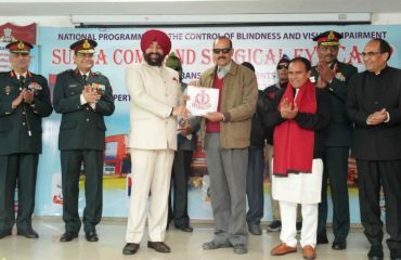 Governor distributing free medicines and spectacles to patients in the “Mega Eye Surgery Camp” program.