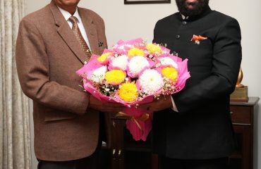 State Election Commissioner Shri Sushil Kumar paying a courtesy call on the Governor.