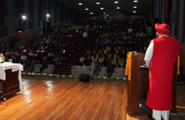 Governor addressing the fifth convocation of Doon University.